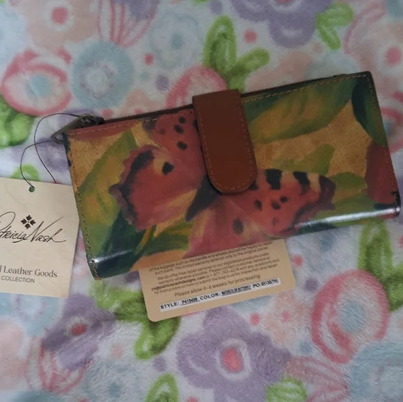 Patricia Nash Nazari Bi-fold Wallet In Watercolor Butterfly Print - Picture 5 of 10
